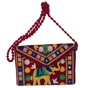 Handmade Banjara Embroidered Crossbody Bag – Ethnic Indian Mirror Work Purse – Boho Clutch – Traditional Bag