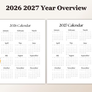 Canva Editable Calendar Printable 2026 2027 Instant Download Editable ...
