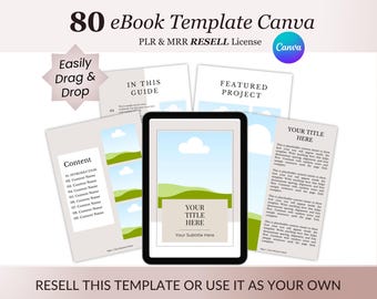 Editable eBook Template Canva, 80-Page Workbook (PLR & MRR)