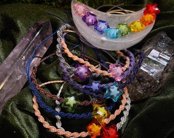 Bracelet en macramé • Étoile déchue