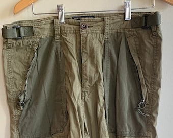 Vintage y2k Abercrombie & Fitch Olive Green Patches Cargo Pants 34x32