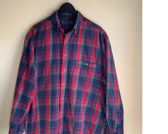 Vintage y2k Abercrombie & Fitch The Big Shirt Red Plaid Button-up Mens Large