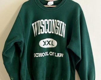 ヴィンテージ 90年代 ウィスコンシン大学ロースクール リバースウィーブ クルーネック メンズ XL