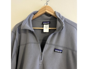 Grå Patagonia Micro Fleece Half-Zip Pullover Fleece Sweatshirt Herr Medium