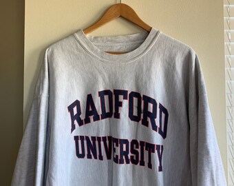 Vintage y2k RU Radford University Champion Reverse Weave Crewneck Men's XXL 2XL