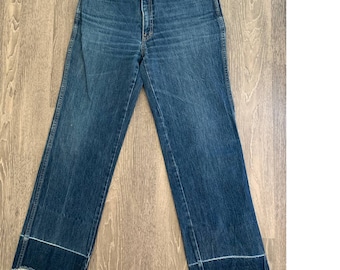 Vintage Fringed Distressed Calvin Klein Medium-wash Semi-flared Jeans Mens 34