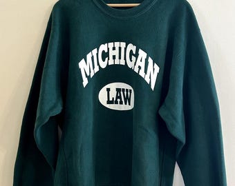 Vintage 90s University of Michigan Law School Reverse Weave Crewneck Men's XL
