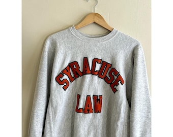 Vintage 80s 90s Syracuse Law School Champion Reverse Weave Crewneck Men's Small