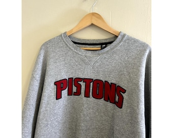 Vintage Y2K Detroit Pistons NBA Sweatshirt mit Stickerei, Rundhalsausschnitt, kastenförmiger Schnitt, XXL