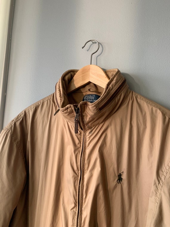 Vintage Polo Ralph Lauren Tan Khaki Nylon Windbre… - image 6