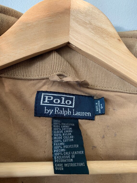 Vintage Polo Ralph Lauren Tan Khaki Nylon Windbre… - image 9