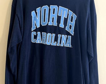 Camiseta vintage de manga larga de los 90 de la UNC Chapel Hill, Carolina del Norte, talla XL para hombre.