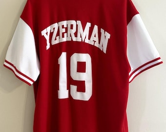 Camiseta de hockey vintage de los años 90 de Starter Detroit Red Wings Yzerman #19, talla grande para hombre.