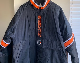 Vintage Black Philadelphia Flyers NHL Gritty Starter Jacket Coat Men's Large