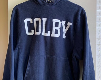 y2k Colby College Champion Reverse Weave Hoodie Herren S