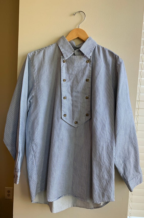 Blue White Frontier Classics Striped Chambray West