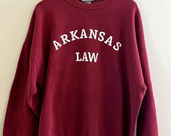 Vintage 90s University of Arkansas Law School Reverse Weave Crewneck Men's XL