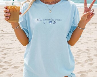 Take Me to the Ocean T-Shirt, Summer Shirt for Women, Ocean Shirt for Summer Vacation, Trendy Beach Trip Shirt, Sea Animal Shirt