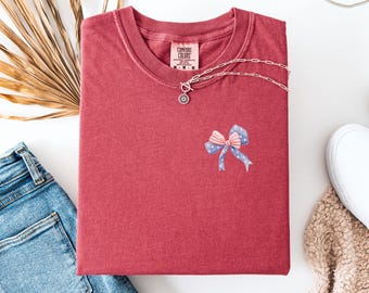 Cute 4th of July Shirt, Freedom Shirt, Fourth of July Party Shirt for Women, Patriotic Shirt for Women, Fourth of July Gift, American Bow
