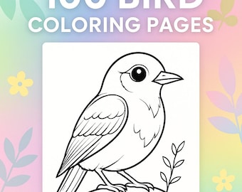 Bird Coloring Book for Kids | 100 Printable Pages (PDF)