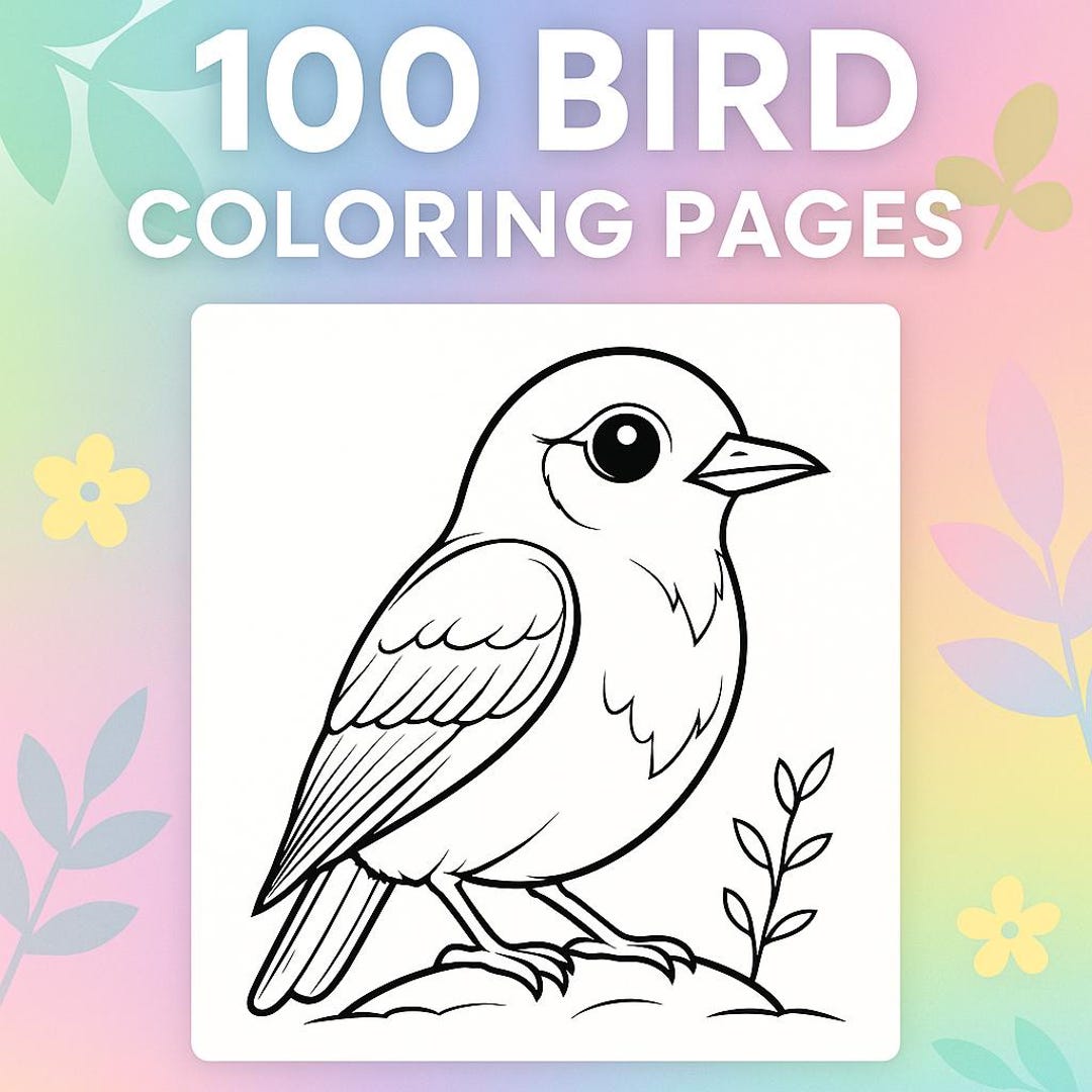 Bird Coloring Book for Kids | 100 Printable Pages (PDF) - Etsy