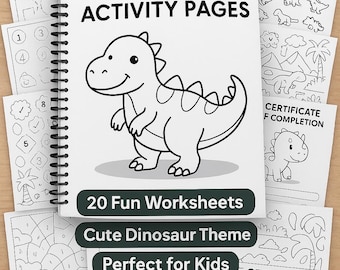 Dinosaur Activity Pack | Printable Worksheets, Coloring, Mazes (PDF)