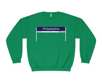 Philadelphia Kelly Green Sweatshirt - Inspired by Amtrak 30th Street Station