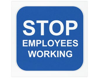 Car Magnet - "Stop, Employees Working" - Rail Fans, LIRR