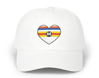 Pride heart baseball cap - Inspired by New York subway and rail cars