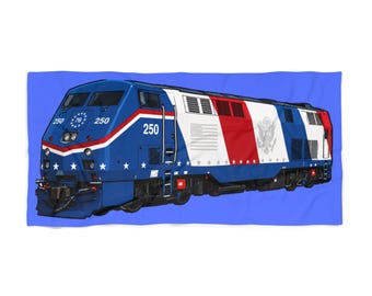 Metro North-Inspired Beach Towel - America 250 Locomotive