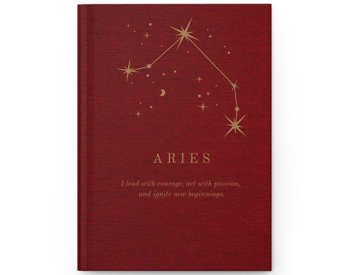 Aries Hardcover Journal: A Cosmic Compass for the Bold Soul