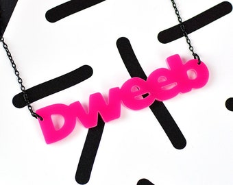 Dweeb 80s Slang Word Necklace