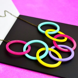 Colourful Hoop Infinity Statement Necklace