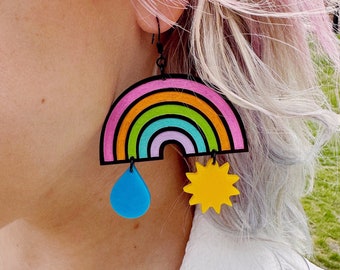 Rainbow Statement Earrings