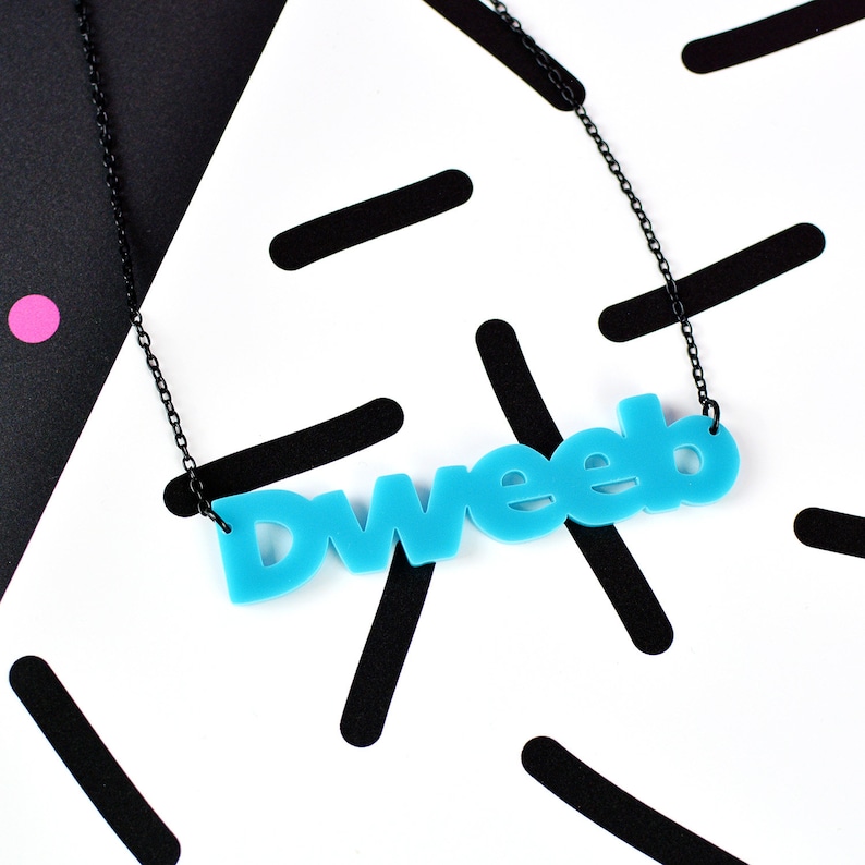 Dweeb 80s Slang Word Necklace Etsy UK