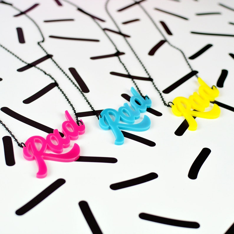 Rad 80s Slang Word Necklace Etsy UK
