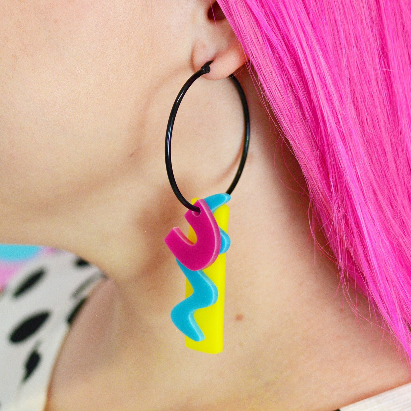 90s Inspired Statement Hoop Earrings Etsy