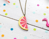 Grapefruit Necklace | Fruit | Wood | Nickel Free