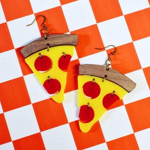 Pizza Statement Earrings with Pepperoni