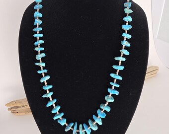 Southwestern Native American Graduated Turquoise Nuggets. Heishi Shell Beads