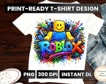 Conception de t-shirt Roblox Graffiti : clipart PNG Gamer Street Style prêt à imprimer (téléchargement instantané)