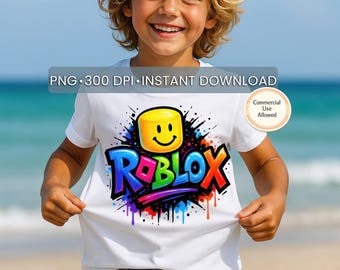 Logo Roblox Graffiti PNG | Clipart Gamer coloré, design T-shirt street art | Téléchargement numérique transparent
