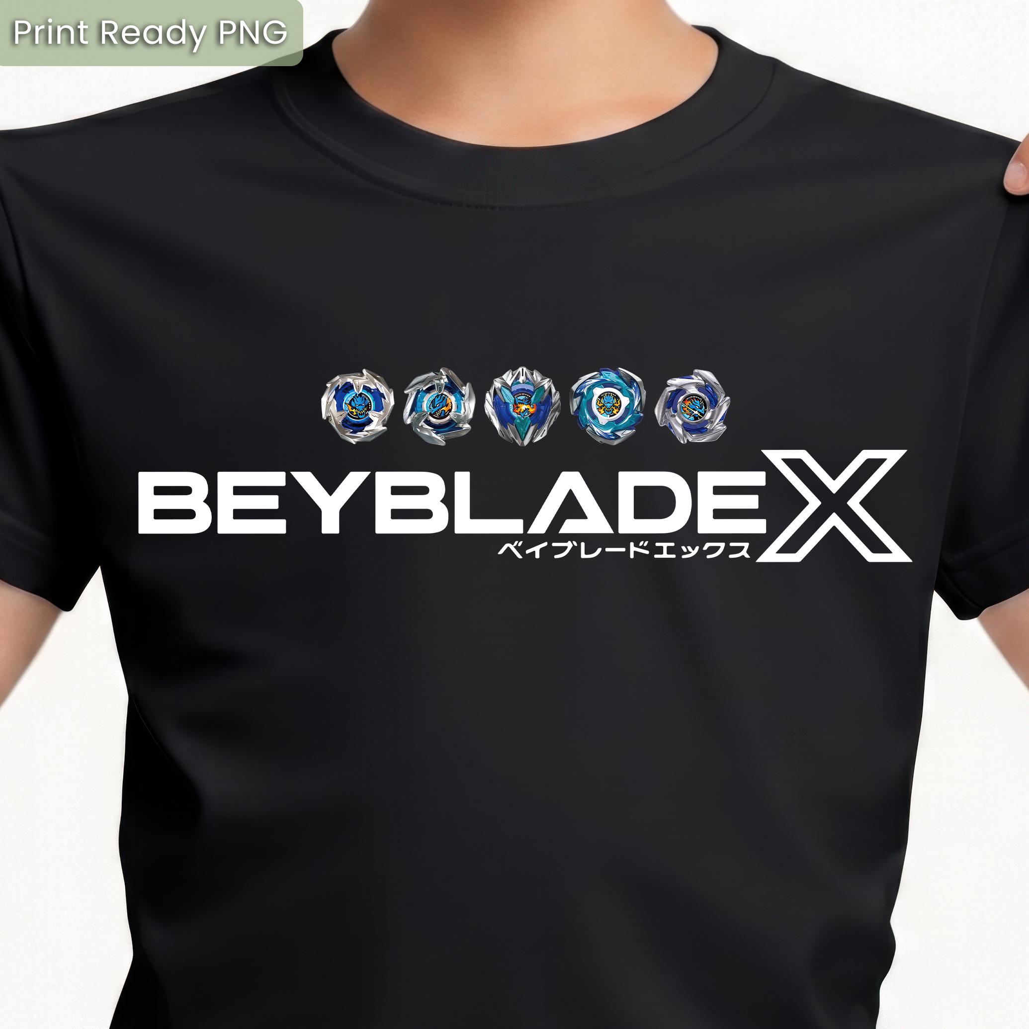 BEYBLADEX BBLD ドランダガー ブルー& TシャツMサイズ Beyblade X PNG Shirt Design • Print Ready Anime Spinner Logo