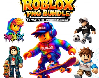 Ensemble de cliparts PNG Roblox - 10 modèles transparents haute résolution