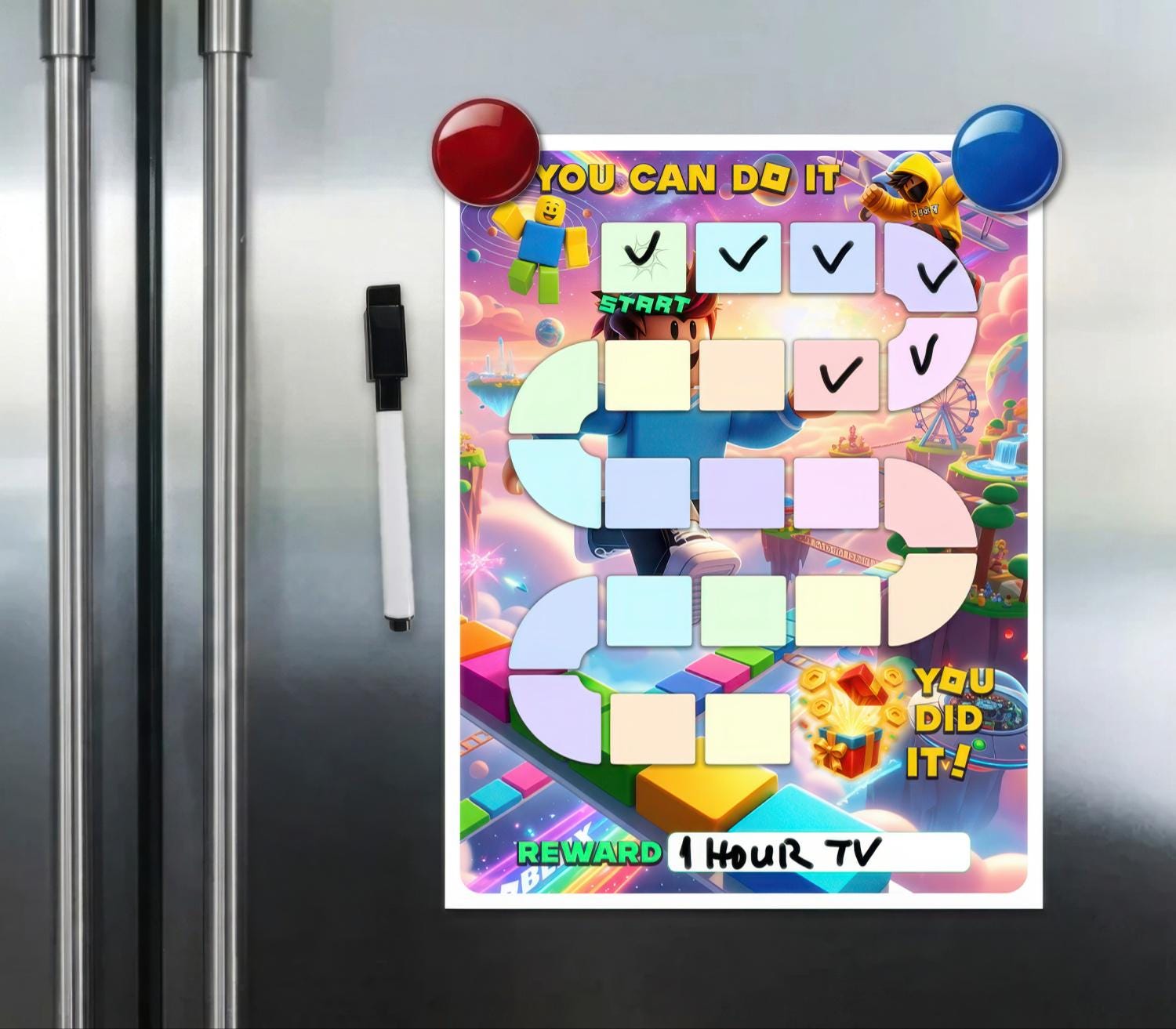 Roblox Reward Chart Printable | Kids Behavior & Chore Tracker A4 ...
