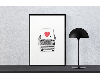 Liebe, Punkt. Original Linoldruck