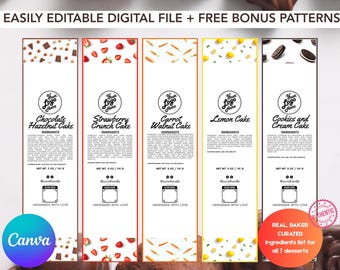 Editable Mini Cake Tin Label Template: Bakery Packaging (Canva, Digital Download)