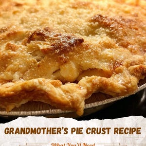 Recept på mormors pajdeg i PDF-format: Hemgjord vintagepajdeg, utskrivbar digital nedladdning