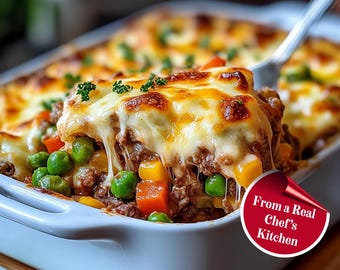 Cheesy Beef Casserole Recipe | Comfort Food Dinner (Digital Download)