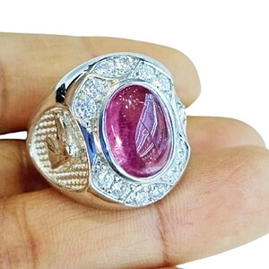 Chevalière rubis pour homme | Argent sterling thaïlandais fait main et cz